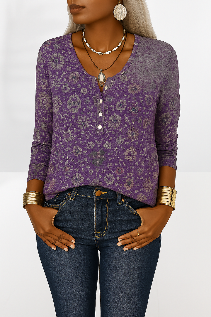 Flossie - Bluse Mit Blumenmuster Und Langen Ärmeln