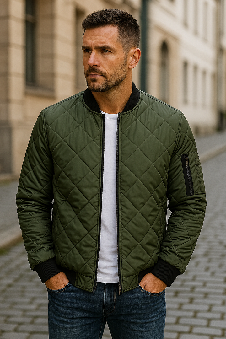 Willy - Baumwolle Jacke Mit Diamant Muster
