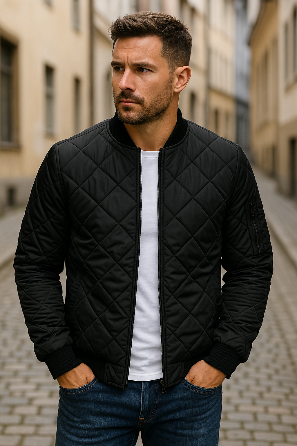 Willy - Baumwolle Jacke Mit Diamant Muster
