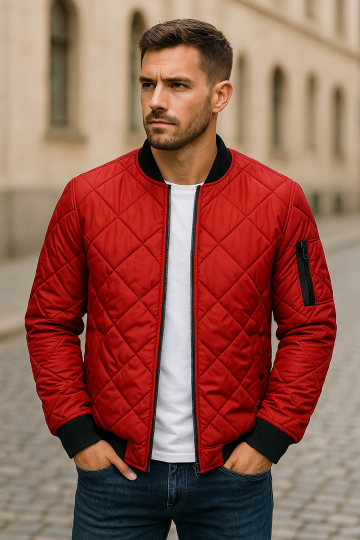 Willy - Baumwolle Jacke Mit Diamant Muster