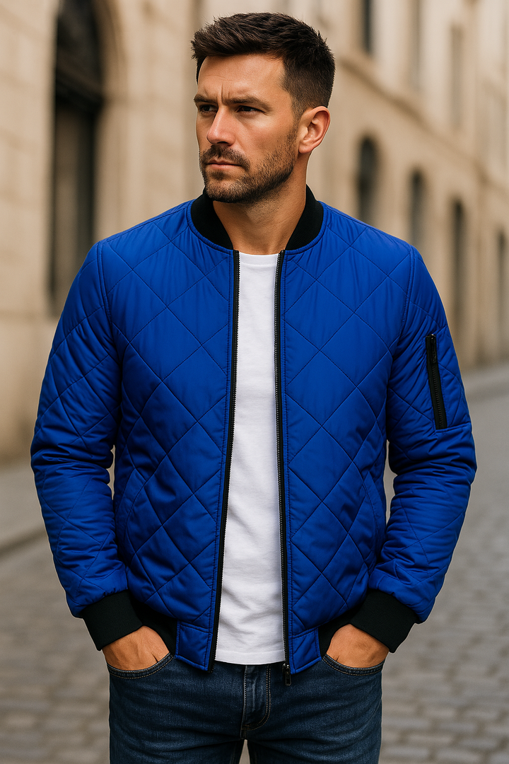 Willy - Baumwolle Jacke Mit Diamant Muster