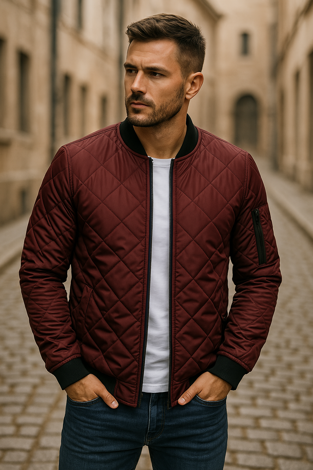 Willy - Baumwolle Jacke Mit Diamant Muster