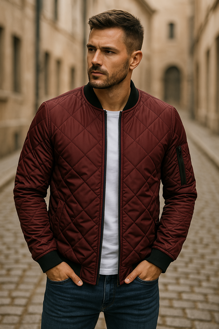 Willy - Baumwolle Jacke Mit Diamant Muster