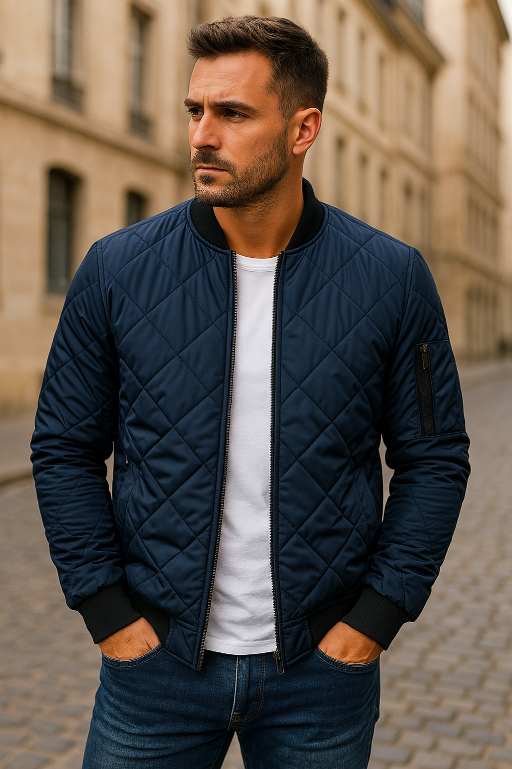 Willy - Baumwolle Jacke Mit Diamant Muster