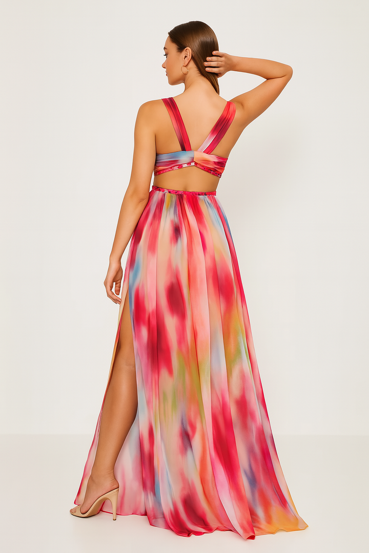 Maggie – Modisches Gemaltes Maxi Kleid