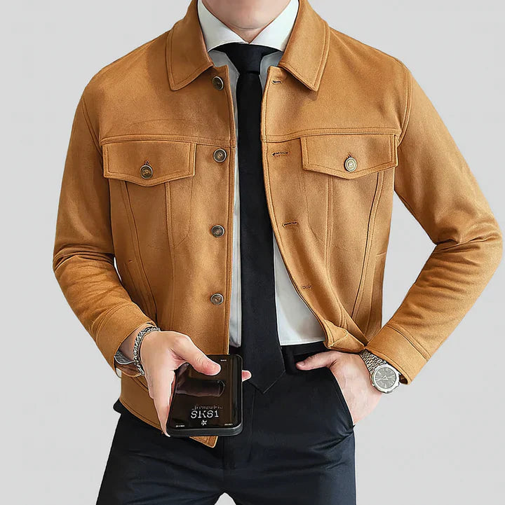 Davila – Elegante Langarm Jacke Aus Wildleder