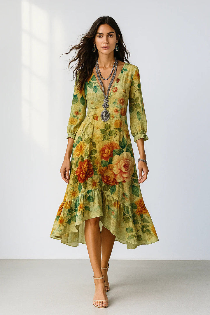 Debra – Maxikleid Mit Blumen Ausdrucken