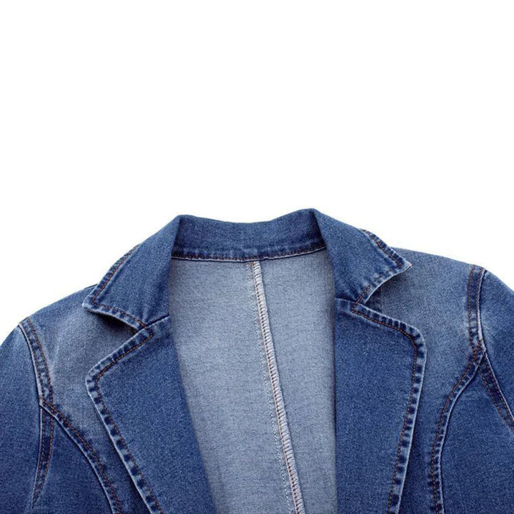 Enara – Fließende Jeans Jacke Mit Taschen