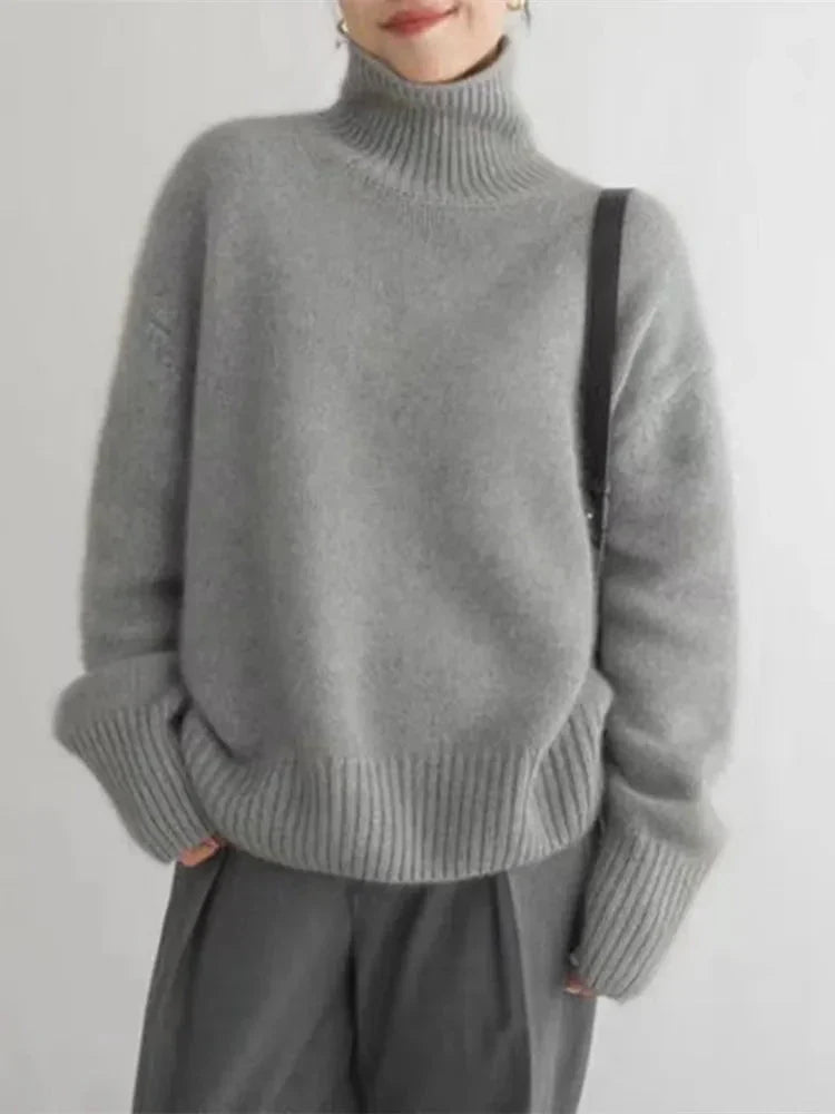 Diana – Bequemer Weicher Rollkragen Pullover Aus Strick