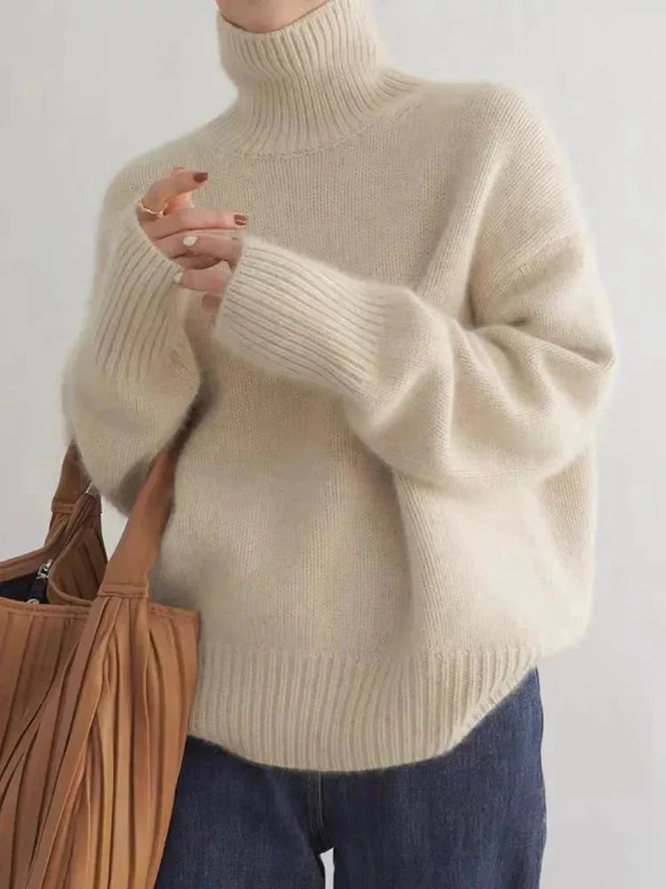 Diana – Bequemer Weicher Rollkragen Pullover Aus Strick