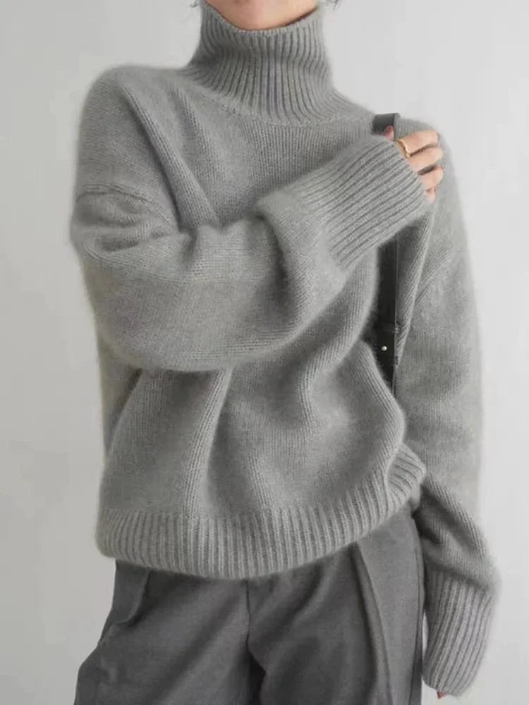 Diana – Bequemer Weicher Rollkragen Pullover Aus Strick