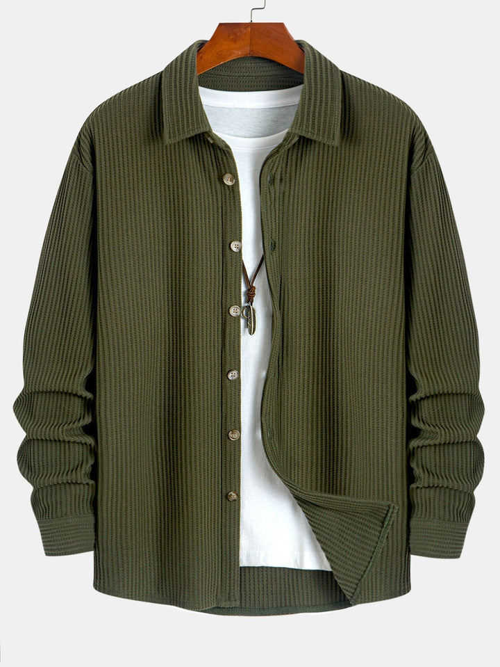 Hadrian – Langarm Hemd Mit Waffelstruktur