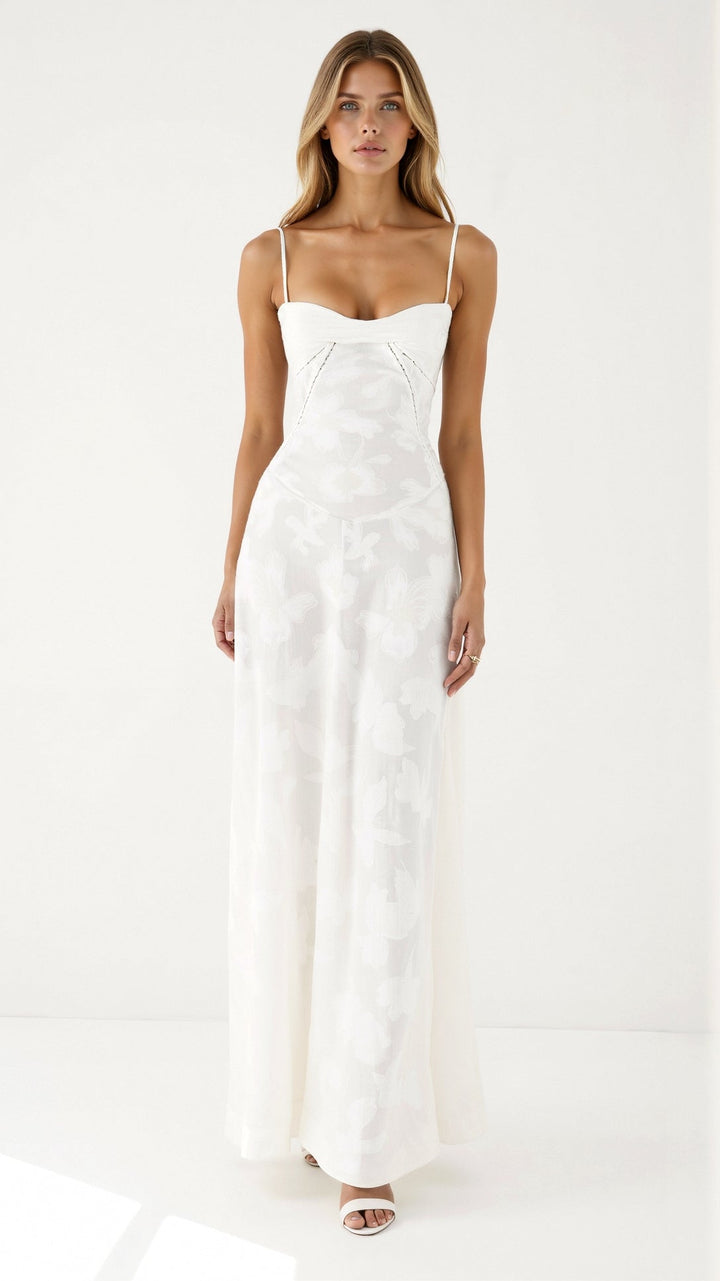 Elegante - Elegant Langes Kleid Mit Rückenschnürung