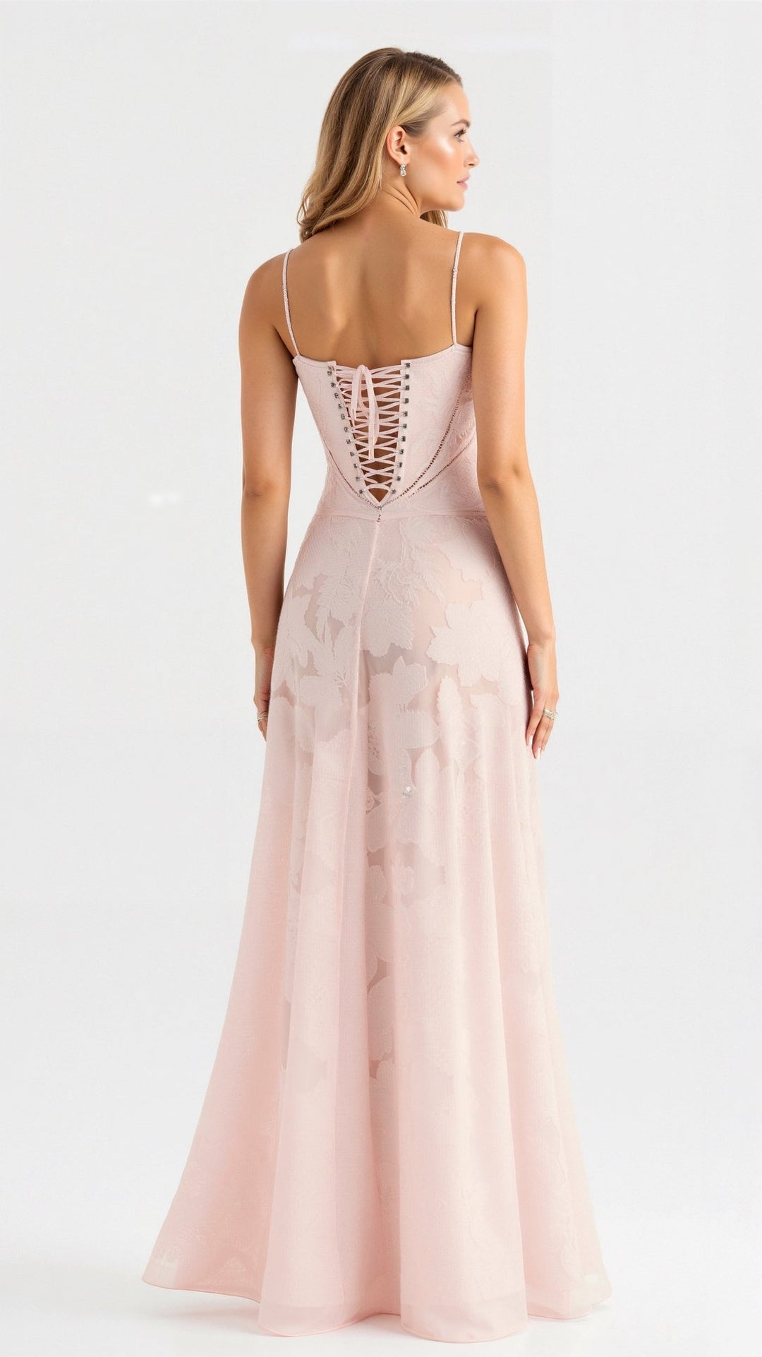 Elegante - Elegant Langes Kleid Mit Rückenschnürung