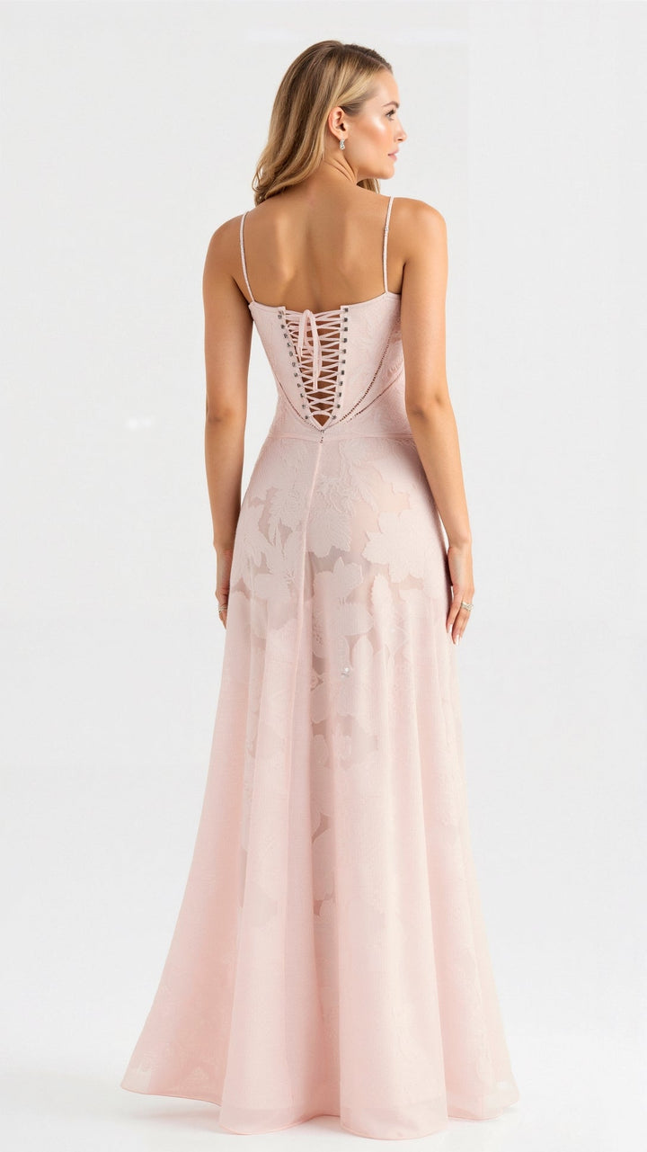 Elegante - Elegant Langes Kleid Mit Rückenschnürung