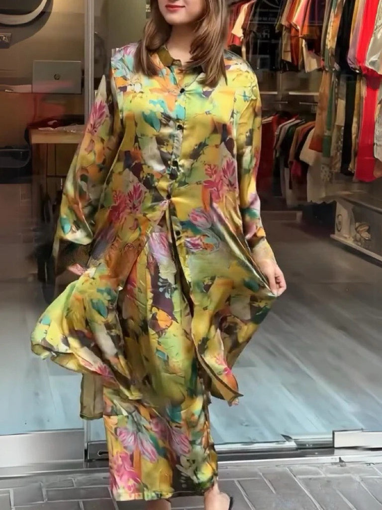 Quenira – Fließendes Hemdkleid 2 Teiliges Set