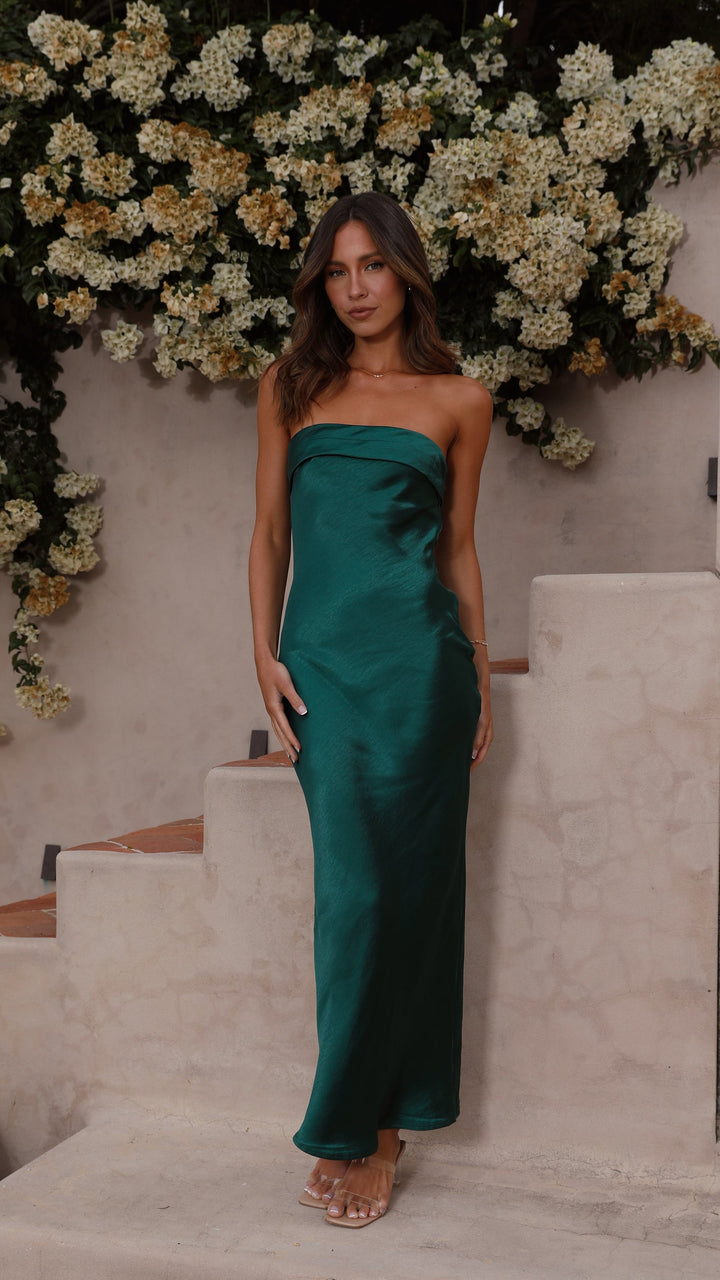 Thesa - Ärmelloses Satin Kleid
