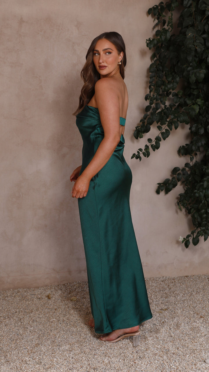 Thesa - Ärmelloses Satin Kleid