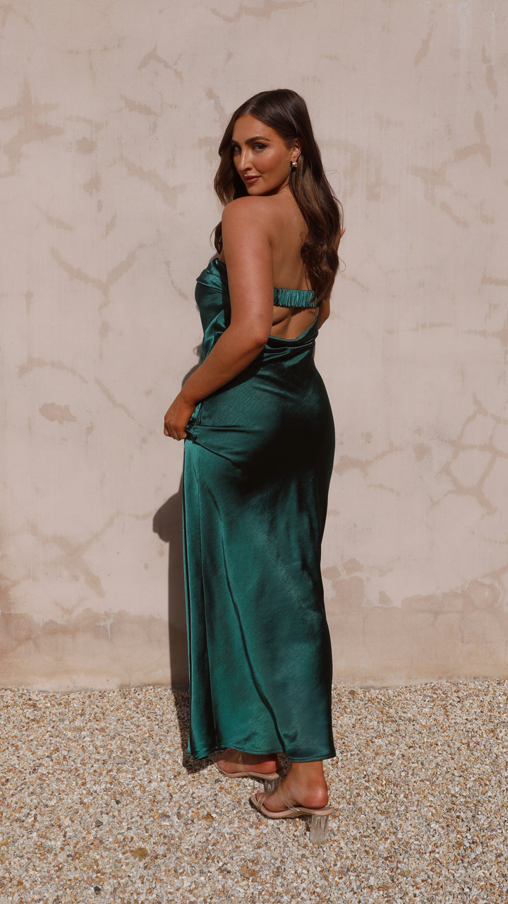 Thesa - Ärmelloses Satin Kleid