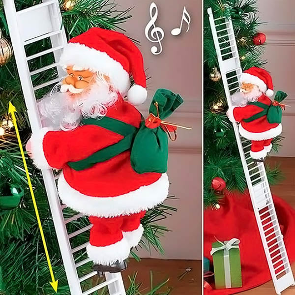 ClimbingLadder - Santa Claus klettert die Leiter Hinauf