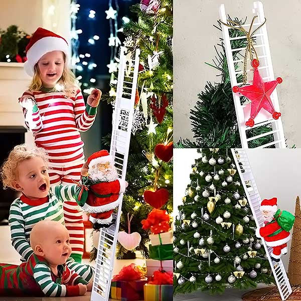 ClimbingLadder - Santa Claus klettert die Leiter Hinauf