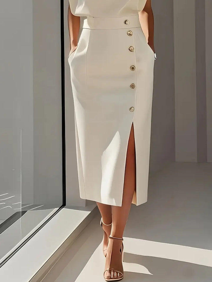Yasmin – Midi Kleid Mit Seitenschlitz