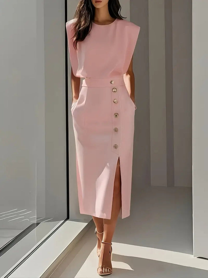 Yasmin – Midi Kleid Mit Seitenschlitz