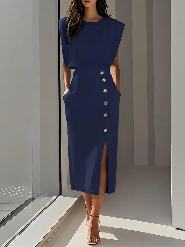 Yasmin – Midi Kleid Mit Seitenschlitz