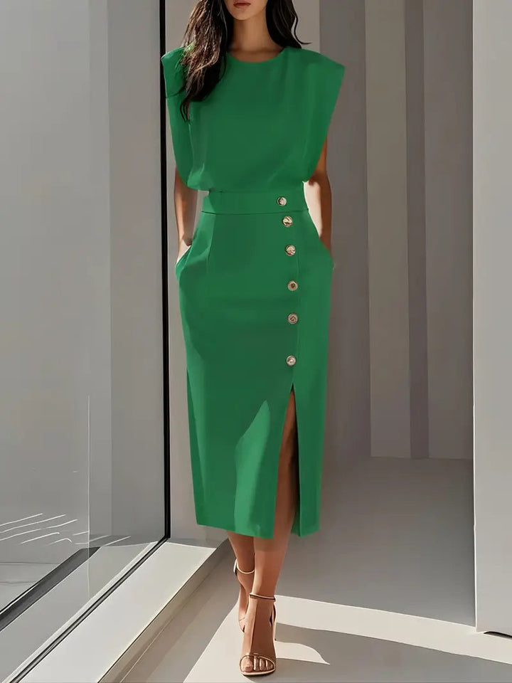 Yasmin – Midi Kleid Mit Seitenschlitz