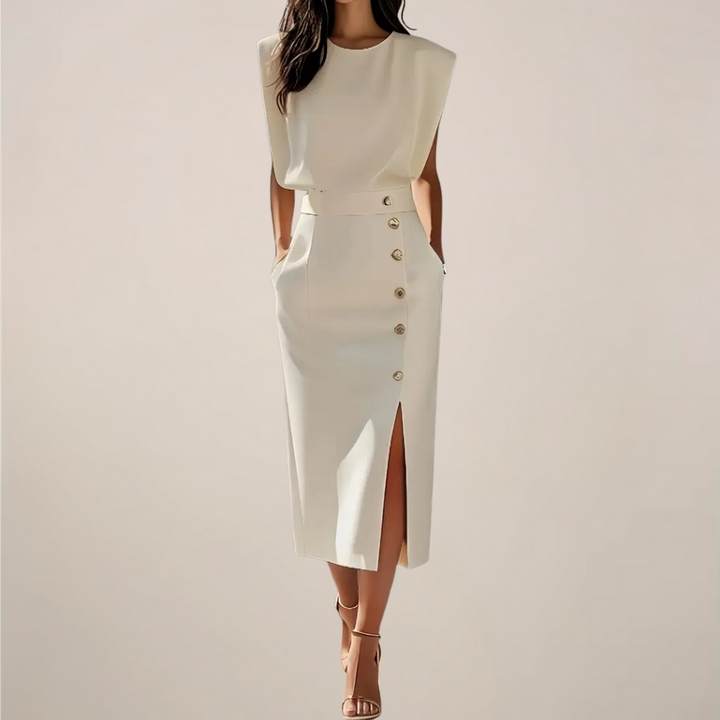 Yasmin – Midi Kleid Mit Seitenschlitz