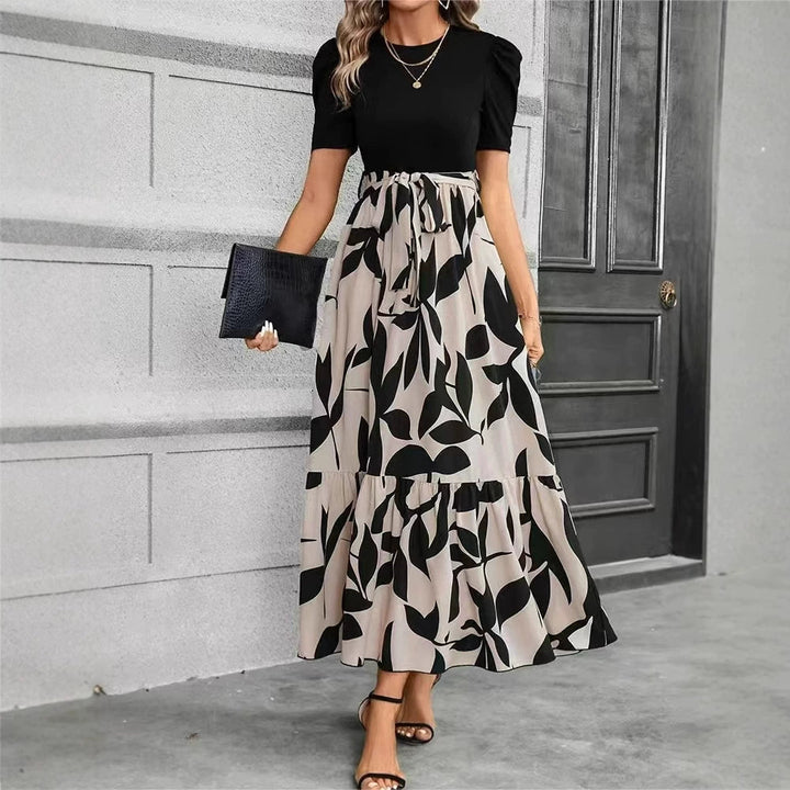 Nuray – Elegantes kurzärmeliges Blumenkleid