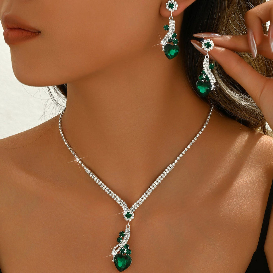 Lelia - Strass Halskette Ohrringe Satz