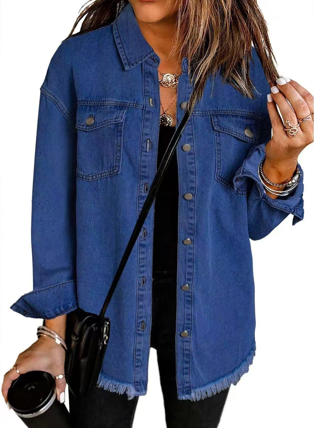 Jolien – LangärMelige Jeansjacke Mit Taschen