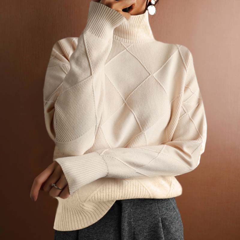 Jorinde - Hoher Hals Gestrickt Pullover