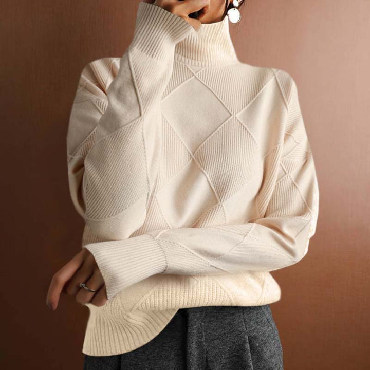 Jorinde - Hoher Hals Gestrickt Pullover