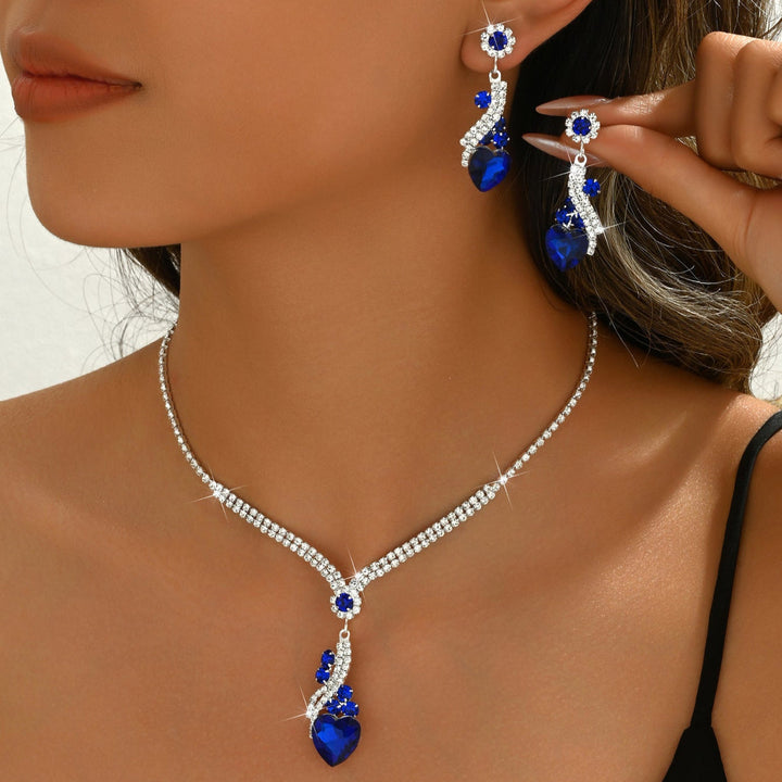 Lelia - Strass Halskette Ohrringe Satz
