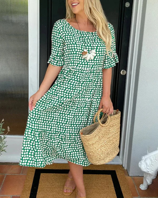 Mariam - Midikleid Mit Gerafften Ärmeln