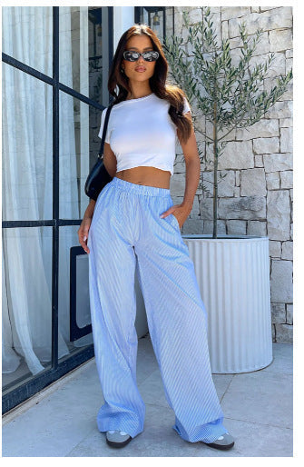 Evgenia - Weit Geschnittene Loungehose Mit Elastischem Bund