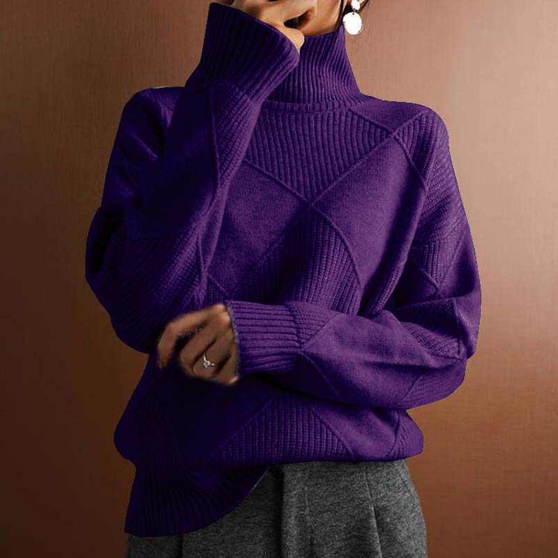 Jorinde - Hoher Hals Gestrickt Pullover