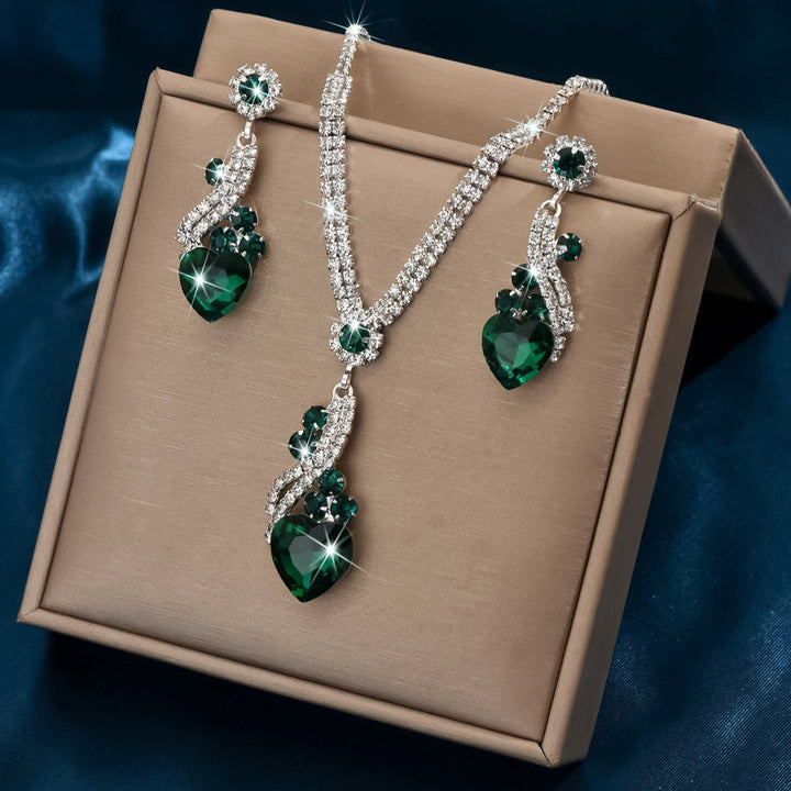 Lelia - Strass Halskette Ohrringe Satz