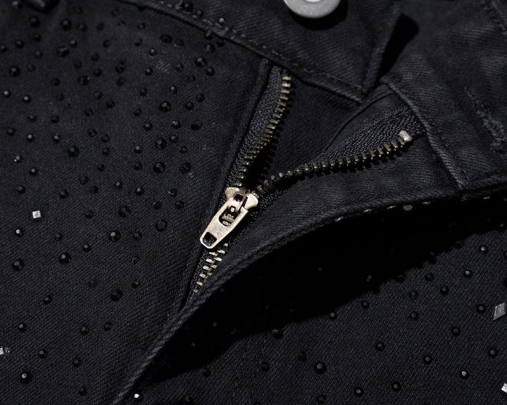 Jake – Schmal Geschnittene Jeans Mit Hoher Taille Und Strasssteinen