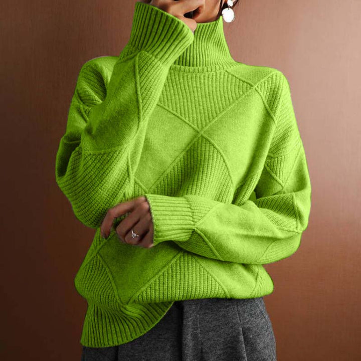 Jorinde - Hoher Hals Gestrickt Pullover