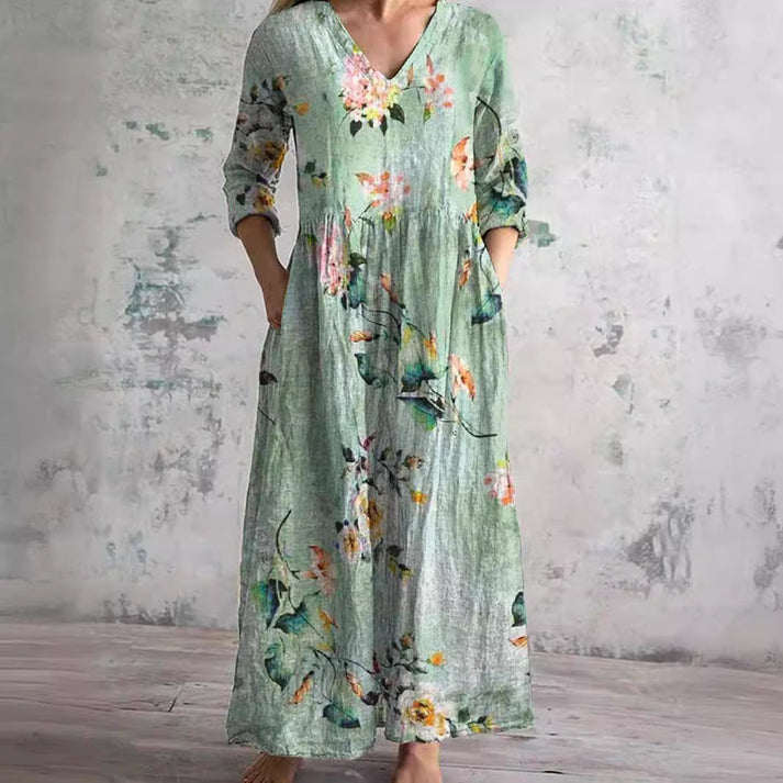 Kiana – Elegantes Sommer Kleid Mit Blumenmuster