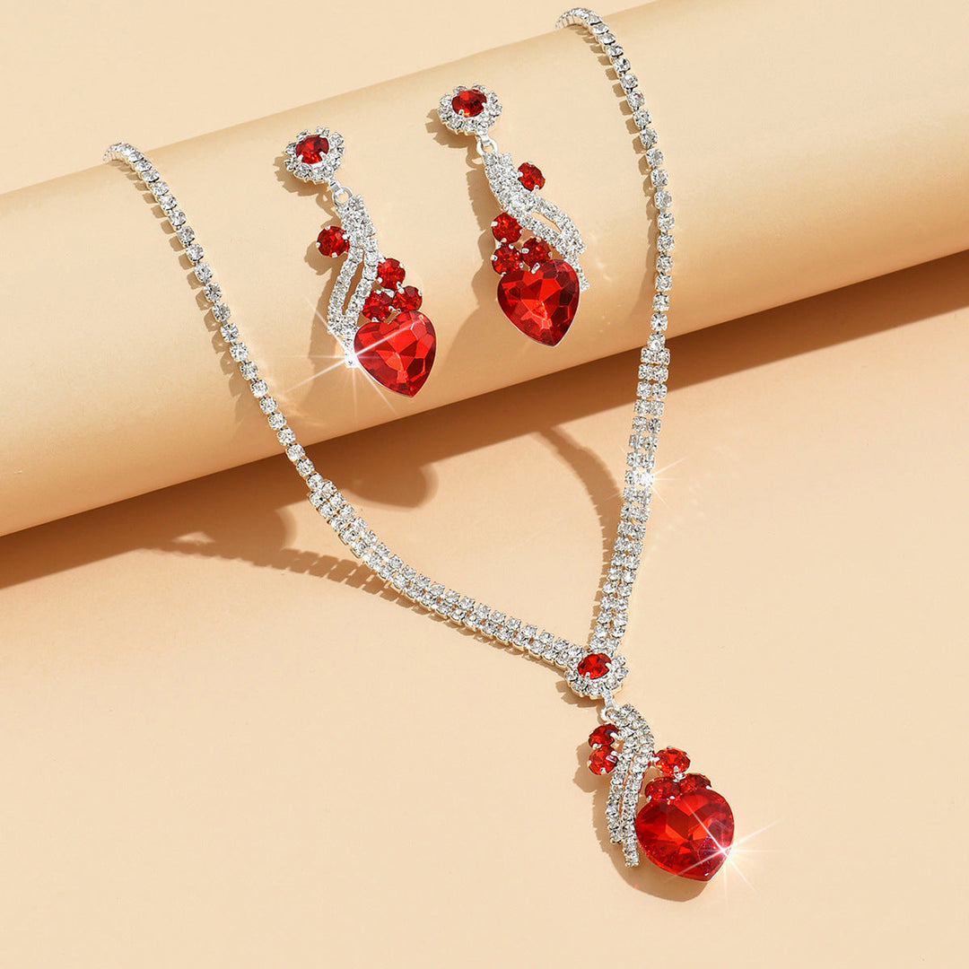 Lelia - Strass Halskette Ohrringe Satz