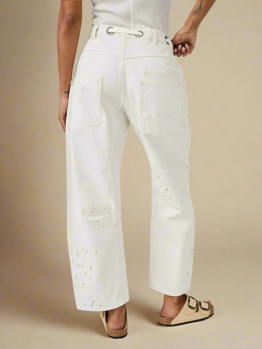 Felixa - Jeans-Patchwork-Hose mit weitem Bein