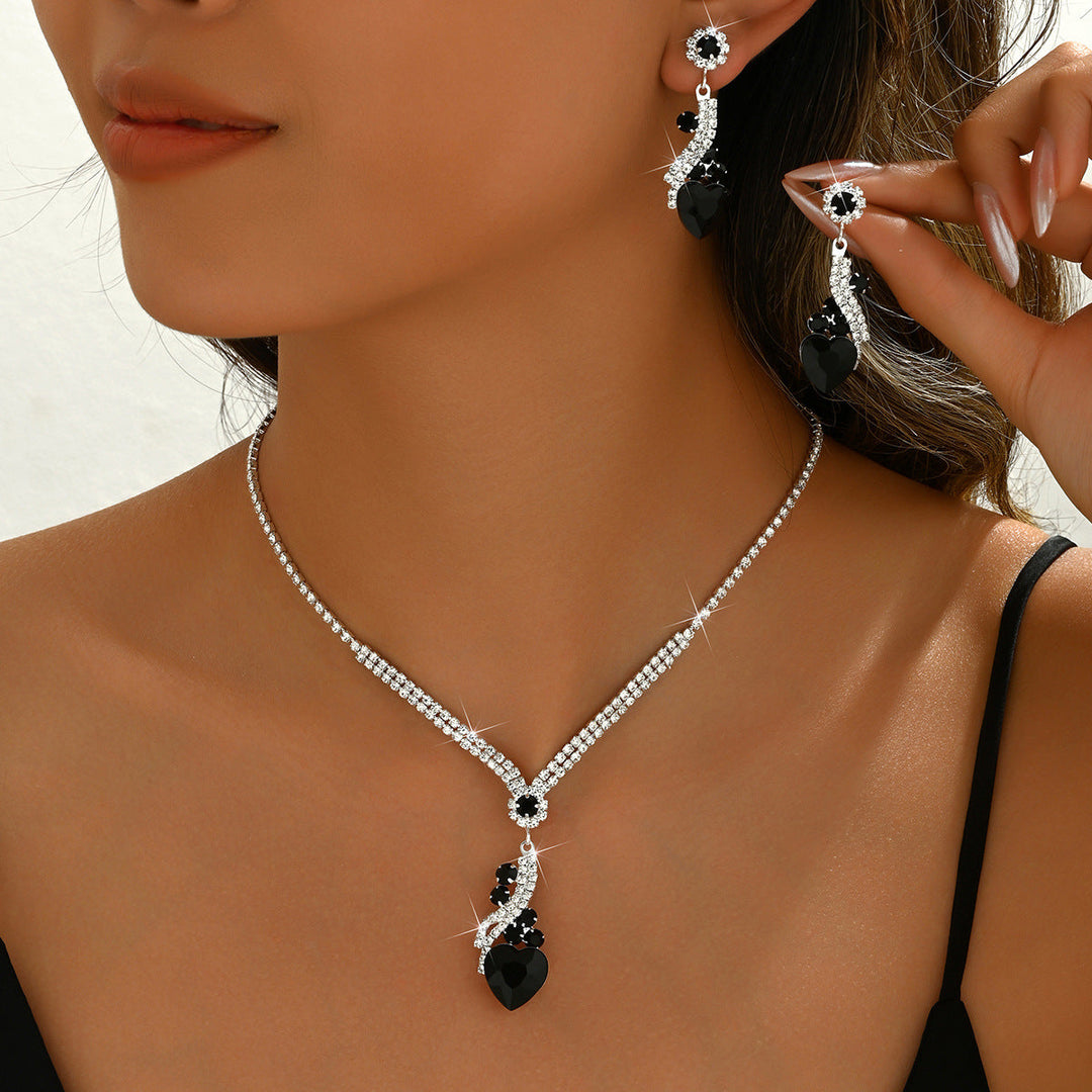 Lelia - Strass Halskette Ohrringe Satz