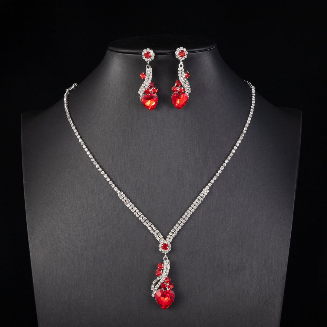 Lelia - Strass Halskette Ohrringe Satz
