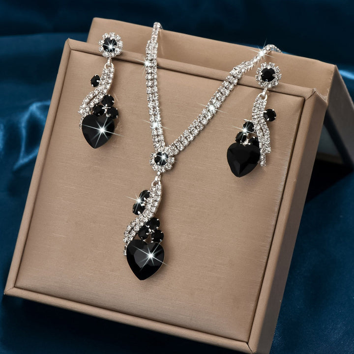 Lelia - Strass Halskette Ohrringe Satz