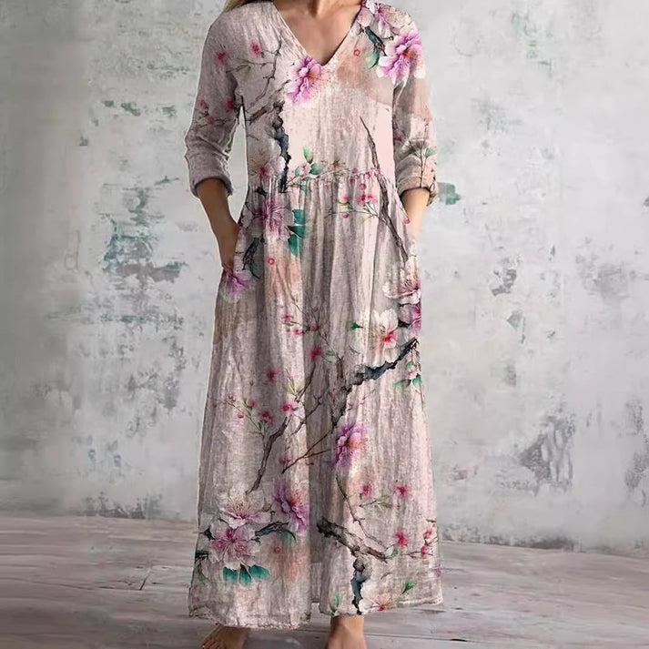 Kiana – Elegantes Sommer Kleid Mit Blumenmuster