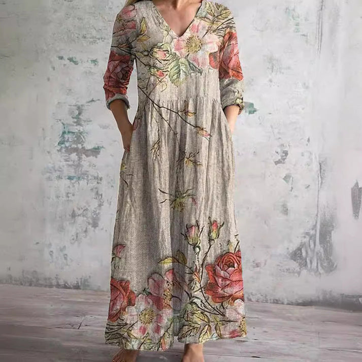 Kiana – Elegantes Sommer Kleid Mit Blumenmuster